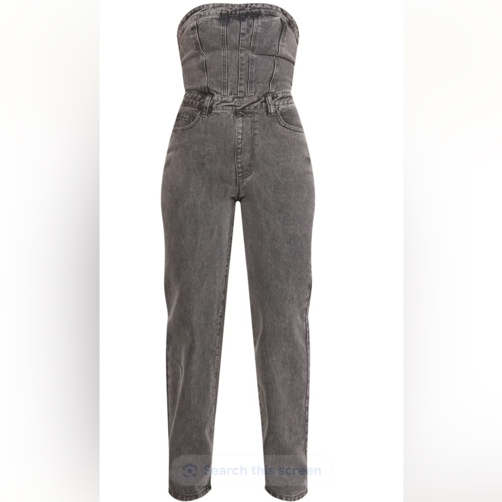 Pretty Little Thing Bandeau Denim Jumpsuit - Picture 14 of 14